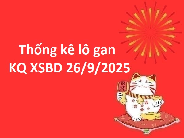 Thống kê lô gan kết quả XSBD 26/9/2025